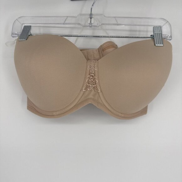 Vanity Fair ROSE BEIGE Beauty Back Full Figure Smoothing Strapless Bra Size 40D - Picture 1 of 6